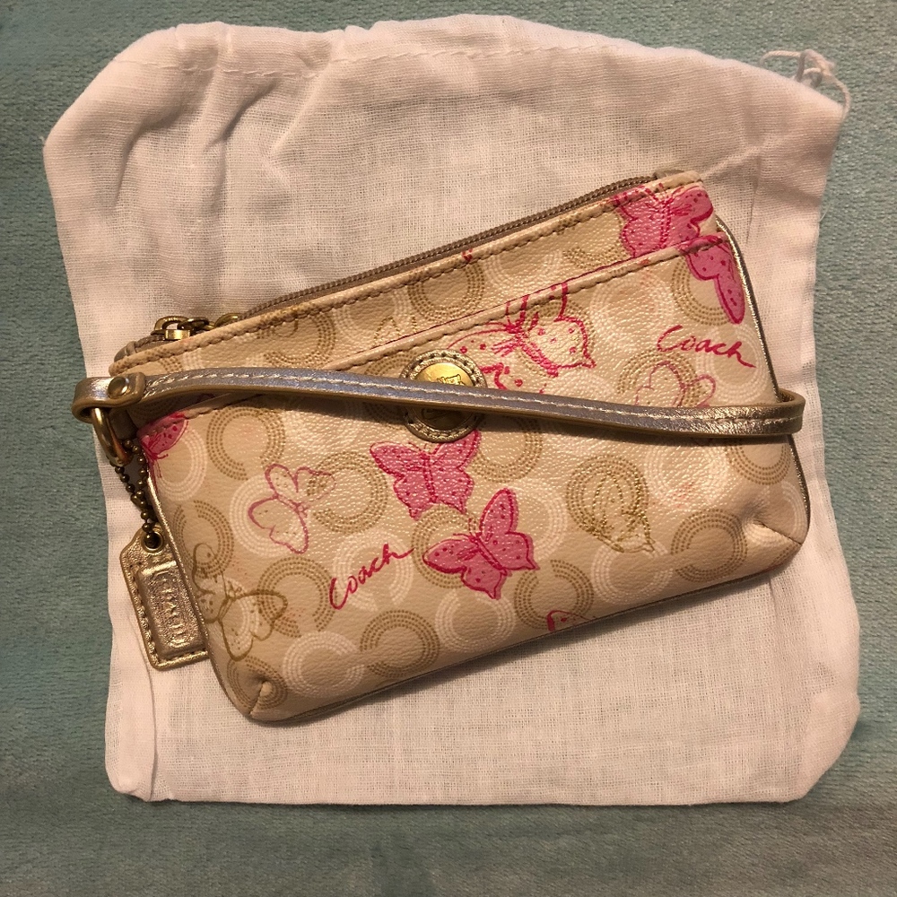 AUTHENTIC Coach waverly butterfly wristlet